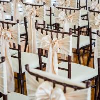 Indoor wedding chairs with sash