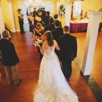 wedding march indoors at house estate