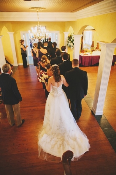 wedding march indoors at house estate
