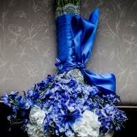flower bouquet in vivid blues