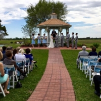 Baby blue chair sashes and an outdoor wedding at House  Estate