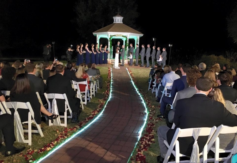 outdoor wedding on a december night