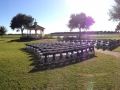 outdoor wedding with the lake in the background