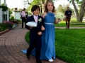 Flower girl in blue and a ring bearer at House  Estate