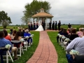 Outdoor wedding with baby breath chair decor at House  Estate