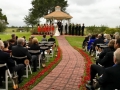 outdoor wedding at House Plantation with red rose petals