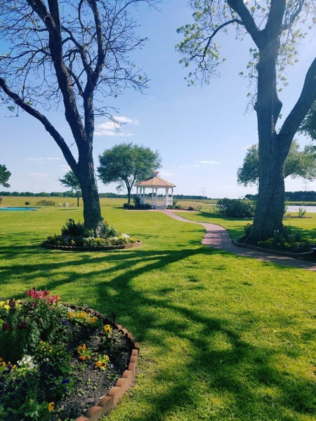 view of gardens,lake and gazebo at House Estate