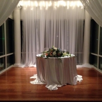 bride and groom table