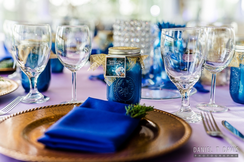close up place setting for Houston reception table