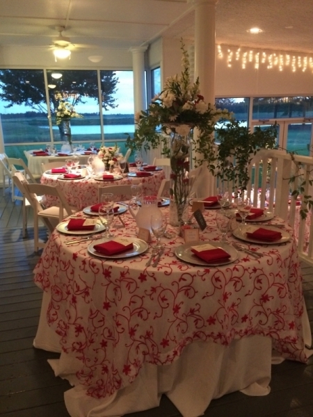 Wedding reception photos - reception with a lake view