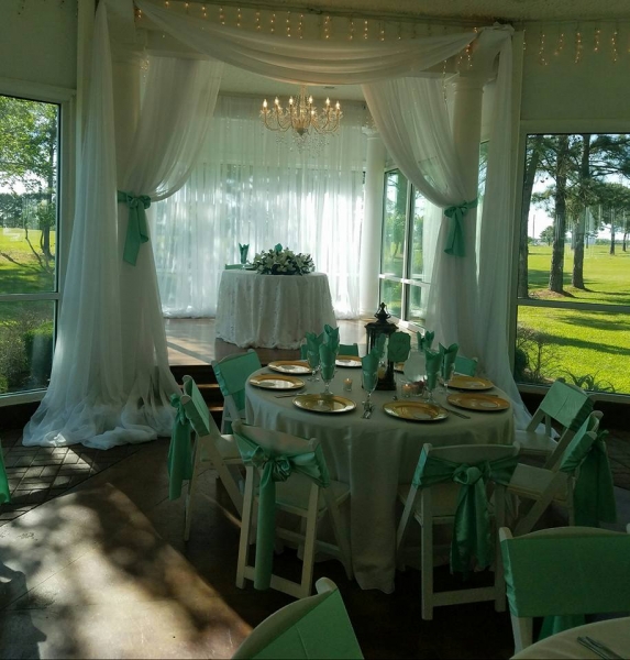 reception tables with graden views at House Estate
