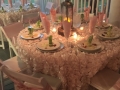 Flowered linens and elegant appetizers at House Estate