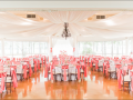 pink accents for reception tables