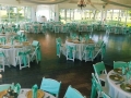 reception tables with hues of green at House Estate