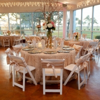 Indoor reception - Champagne theme