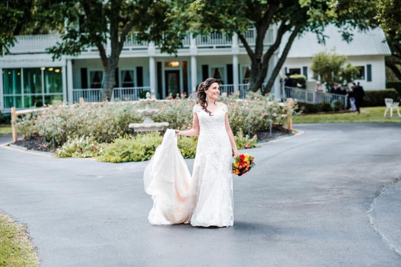 Bride in front of the House  Estate