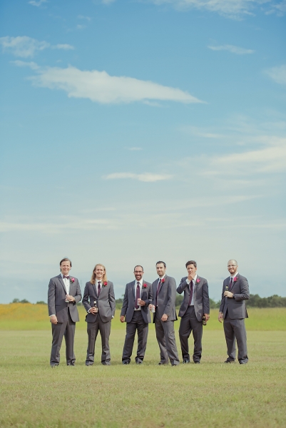 Groomsmen on the grounds of House Estate