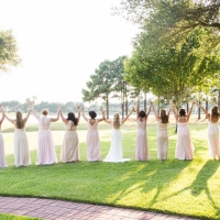 bridal party pics in sept at a Houston wedding facility