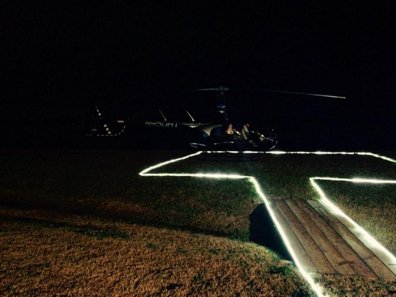 landing strip for helicopter- country weddings