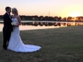 wedding couple by the lake in october at House Estate