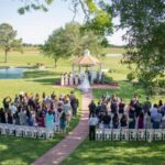 outdoor wedding view by the lake