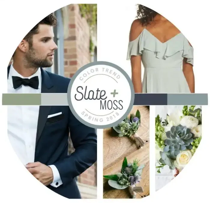 2018 Wedding Color Trend: Slate & Moss