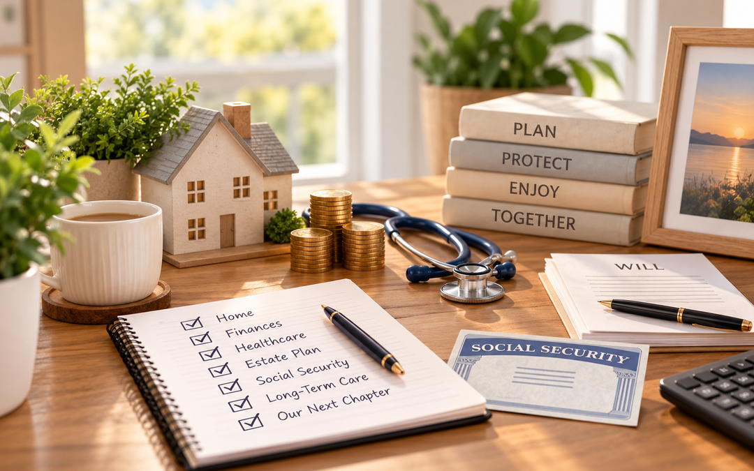 Senior life planning essentials featuring a home model